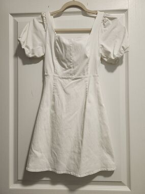 Altar'd State | White Puff Sleeve Mini Dress
